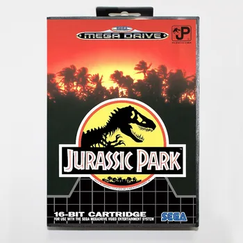 16 bitu Sega MD spēli Kasetne ar Mazumtirdzniecības box - Jurassic Park spēle grozs par Megadrive par Genesis sistēmai