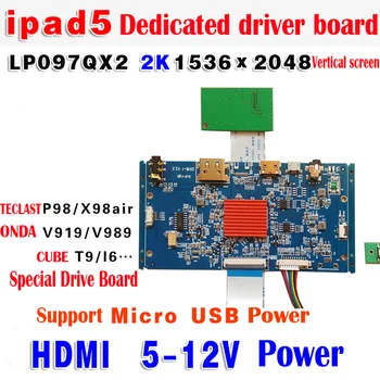 9.7 collu Vadītāja valdes LCD IPAD 1/2/3/4/5 LVDS, EDP 2K Vadītāja 9.7 USB Touch Screen Sensoru Digitizer LP097QX1/2 LTN097QL01