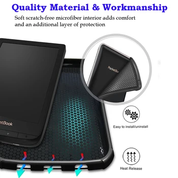 Ultra Slim magnētisko PU Ādas Locīšanas segtu gadījumā pocketbook 627/616/632 gadījumā PocketBook Touch Lux 4/Basic Lux 2 lieta