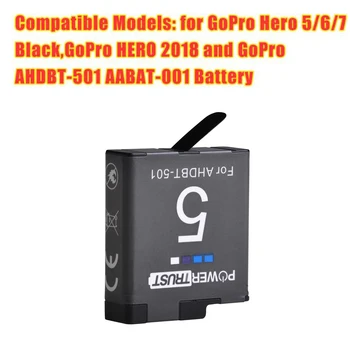 AHDBT-501 AHDBT501 Akumulatoru GoPro Hero 5 Akumulatora Varonis, 5 Melns Varonis(2018. Gadā) 6 Varonis Varonis 7 Melna Kamera Akku