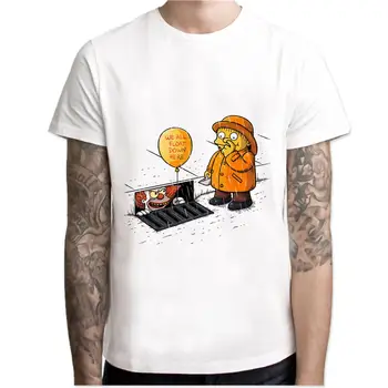2017 TO filmu T Krekls Vīriešu stephen king izdrukāt Augstas Kvalitātes klauns, Topi, t-veida bailes halloween pennywise Pasūtījuma vīriešu t-krekls