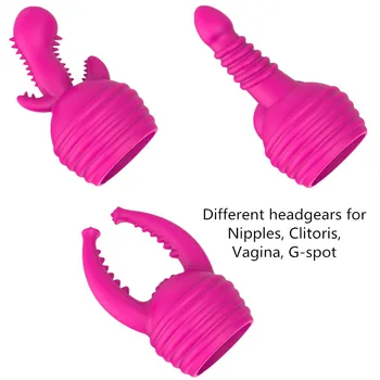 Seksa Rotaļlietu AV Dual Vibrators Masāžas 10 Frekvenču 3 galvassegas Licking Masturbator Sprauslas, Klitora, G-spot Maksts Stimulēšanai Burvju Zizli