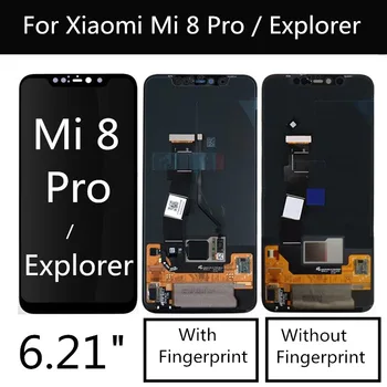 AMOLED Par Xiaomi Mi8 PRO-Ekrāna pirkstu Nospiedumu LCD+Touch Screen Digitizer Montāža Nomaiņa Mi 8 Explorer LCD