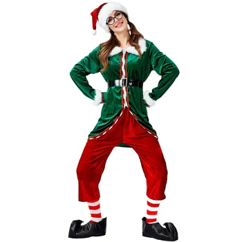 Umorden Pieaugušo Elfu Tērpu Sievietēm, Vīriešiem Ziemassvētkos Santa Palīgs Cosplay Kostīmi Masku