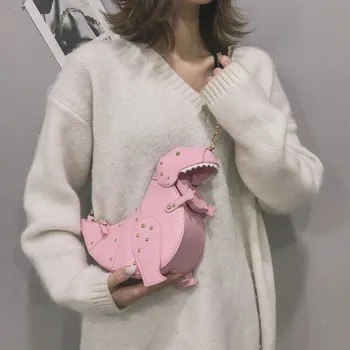 OCARDIAN Somas Sieviešu Pleca Soma, Kniežu Modes Ķēdes Maku 2019 Dinozauru Dizaina Ādas Mini Messenger Bag M8