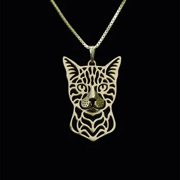Bengālijas kaķis rotaslietas - plāksnes, zelta un sudraba kaķis kulonu un dzīvnieku kaklarota