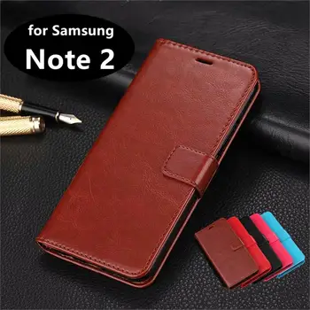 Augstas Kvalitātes Kartes Slots, Tālruņa Turētājs PU Leather Case for Samsung Galaxy Note 2 N7100 Pārsegu Gadījumā Telefona Apvalks