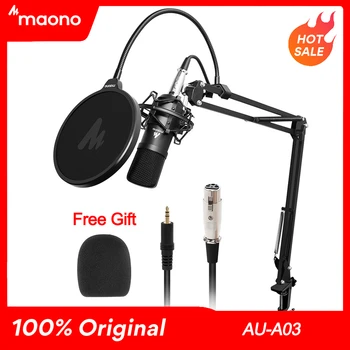 MAONO AU-A03 Kondensatora Mikrofons Profesionālās Podcast Studio Mikrofons Audio 3,5 mm Datora Mikrofons priekš Karaoke Spēļu Ierakstu