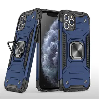 Par Coque Gadījumā, Iphone 11 Pro Max XS XR-X SE 2020 8 7 6 Plus Triecienizturīgs Bruņas Gredzens Buferis Automašīnas Turētājs Silikona Vāciņu Gadījumos