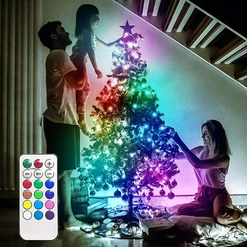 20M LED RGB DIY Ziemassvētku egle Pasaku Gaismas Ūdensizturīgs Vara Stieples Stīgu Gaismas Vainags Āra Brīvdienu Puse Dekori