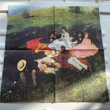 Dekupāža vintage kāzu salvetes papīra elegants audu lauku ainavu Mr Dāma pikniku, dzimšanas dienu Guardanapo puse salvetes