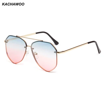 Kachawoo sieviešu saulesbrilles retro metāla rāmis dāvanas vīriešiem, saules brilles slīpumu, zils brūns 2019 vasaras aksesuāri