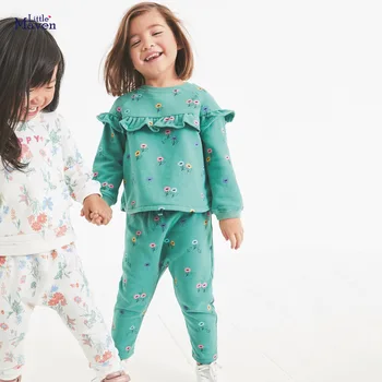 Maz maven Meiteņu Apģērbu Komplekti, Ziedu divdaļīga Toddler Meitene, Uzvalki, Bērnu Kritums Boutique Apģērbu Komplekti, kas Paredzēti Bērniem, Komplekti