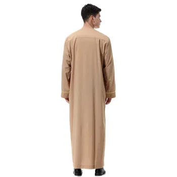 Vīrieši Musulmaņu Apģērbu abaya Tīru Krāsu Jubba Thobe garām Piedurknēm Stāv Apkakle Halāti, Dubaija kleita Vīriešiem Caftan Drēbes Islāmu Apģērbu MSL04