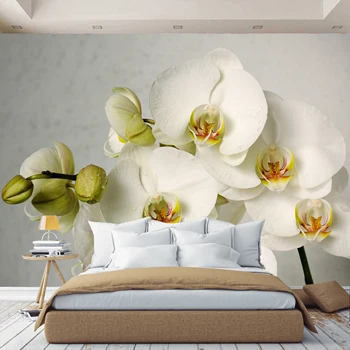 3D sienas sienas tapetes orhideju ziedu, pasūtījuma fons, lai Halle, virtuve, guļamistaba, bērnu, sienas sienas paplašinot telpas