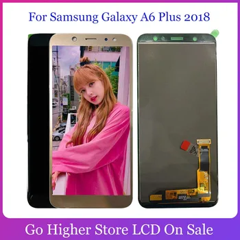 TFT Lcd Samsung Galaxy A6 Plus 2018 Lcd A605 A605F A605FN Ekrāna LCD Displejs, Touch screen Zelta Montāža