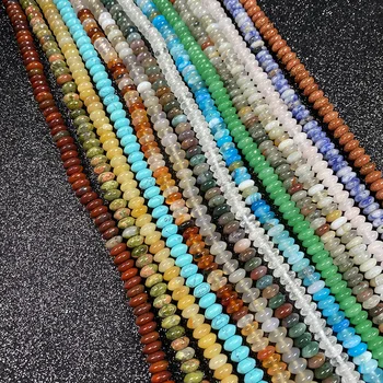 110Pcs Abacus Formas Semi-Precious Akmens Dabas Pērles Elegants Padarot Rotaslietas DIY Aproce, Kaklarota, Piederumi Izmērs 3x6mm