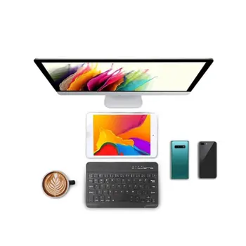 Mini Bezvadu Klaviatūra bezvadu Tastatūra ipad Tālruni, Tabletes Gumijas keycaps Uzlādējamā tastatūra Android, ios, Windows