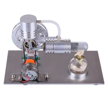 Pasūtījuma L-Veida Stirling Dzinējs Modelis Zinātne Eksperiments ir Izglītības Rotaļlieta ar Sprieguma Mērītājs Digitālais Displejs un Sīpolu - Sudraba