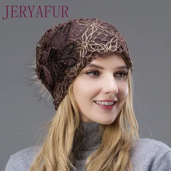 Jauno sieviešu rudens un ziemas aukstumā pierādījumu putekļu necaurlaidīgs cepure, jenots kažokādas bumbiņu fox kažokādas bumbiņu modes ādas cepure ir tiešām cepuri.