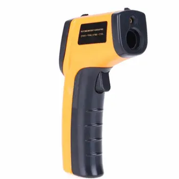 Dzeltena Rūpniecības temperatūras mērīšanas ieroci Rokas infrasarkano staru termometrs bezkontakta lāzera skaitīšanas termometrs