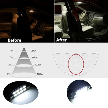 12Pcs Balts Canbus LED Spuldzes, Auto salona Apgaismojuma Komplekts Toyota Highlander 2008. - 2013. Gadam Kartes Dome Bagāžnieka Plate Light