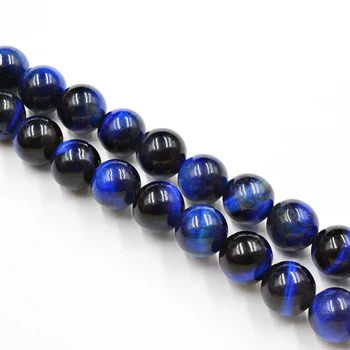 Dabas Zilā Lapis Lazuli Tiger Eye Kārtas krellītēm Vairumtirdzniecības Zaudēt Krelles Rotaslietas Pieņemšanas Kaklarota 4-12mm DIY