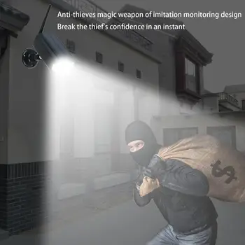 Saules Enerģijas Dummy Kameras Drošības Ūdensizturīgs Viltus Kameru Āra Iekštelpu Bullet LED Gaismas Monitors Anti-Theft Mājas Indukcijas Lampas
