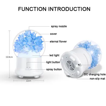 Gaisa gaisa mitrinātāju Nakts Gaisma USB Mūžīgo Ziedi Aromterapijas LED Nakts Lampa Mājas Guļamistaba Gaisa Attīrīšanas Izkliedētājs