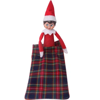 Sarkans Ziemassvētku Elf Doll guļammaiss Sega Uzstādīt Kleitu Aksesuāri Bērnu Ziemassvētku Dāvanas Elfi Drēbes（Nav Lelle）m18
