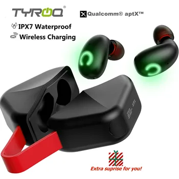 TyRoq B6 IPX7 Ūdensizturīgs TWS earbuds Bezvadu austiņas Bluetooth 5.0 Bezvadu lādēšanas Qualcomm aptX Pilna bass: 45h spēles laiks