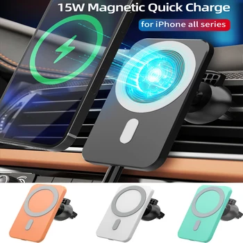 Magnētiskā Bezvadu Automašīnas Lādētājs Mount Atbalstu Magsafe iPhone 12 Mini 11 Pro Xs Max Xr-X Se 2020. Gadam Strauji Maksas Tālrunis Holde