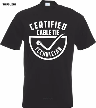 Jauno Modes Karstā Personalizētu Krekls sertificēts Kabeļu savienotājs Speciālists, T-Kreklu Smieklīgi Strādnieks, Celtnieks Elektriķis Ziptie Tee Krekls