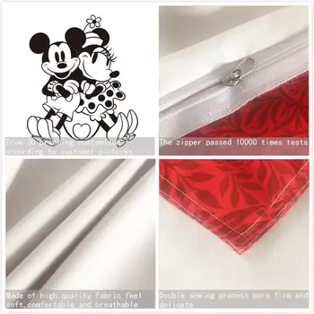 Mickey Minnie Peles 3D Iespiesti Gultas Komplekti Pieaugušo Dvīņu Pilna Queen, King Size Balts Melns Guļamistaba Dekorēšana Duvet Cover Set