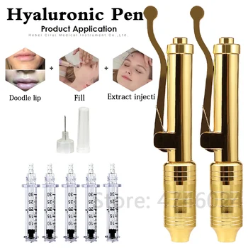 Hyaluronic Pildspalvu 24k Zeltu, hialuronskābi Ieroči Nav Injekcijas Hyaluron pildspalva pretgrumbu Uzpildes Celšanas DuDu Lūpām Pulverizators Pildspalvu