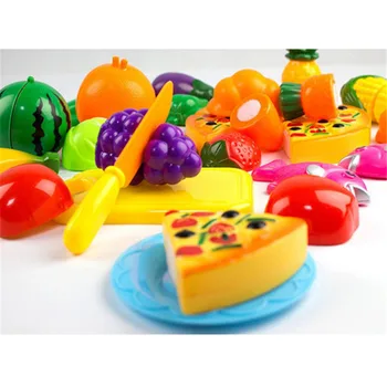 1 Iestatiet Bērnu Virtuves, Rotaļlietas, Plastmasas Rotaļlietas, Virtuves Augļu Dārzeņu Griešanas Bērniem Fantasy Spēles Rotaļlietas Izglītības Pavārs Cosplay