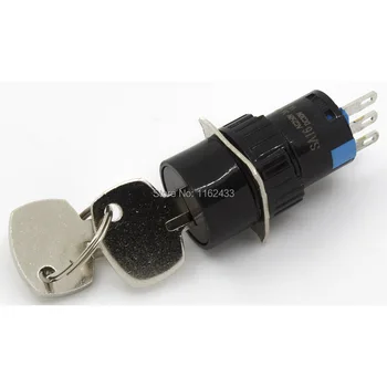 5gab / daudz SA16-11Y 16mm self-lock ON - OFF taustiņu slēdzis push pogas, spiedpogas