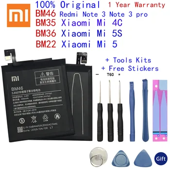 BM35 BM36 BM22 BM46 Akumulatoru Xiaomi Mi 5 5S 4C Redmi 3. Piezīme Nomaiņa Tālrunis Bateria Augstas Ietilpības + Bezmaksas Rīki