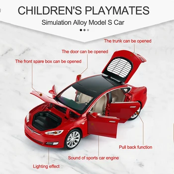 1/32 Tesla Model X90 Sakausējuma Diecasts Automašīnas Modelis S Transportlīdzekļu Auto Pull Atpakaļ 6 Durvis Atvērtas Rotaļlietas Bērniem Dāvanu
