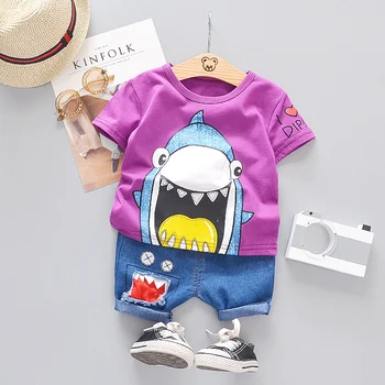 Vasaras Modes Toddler Haizivs Apģērbu Komplekti Karikatūra T Krekls, Šorti Bērnu, Meiteņu, Zēnu Drēbes, Tērpi Bērniem Kostīmu Bērniem Sporta