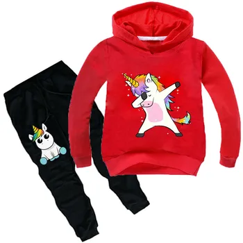 Baby Zēni, Meitenes, Unicorn Sporta Apģērbu Komplekts Zēnu Komplekti Hoody Sweatershirt Bikses Toddler Bērniem, Apģērbi Bērniem, Cēloņu Plānas Tracksuit