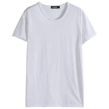2143-īsām piedurknēm t-krekls tendence pusi piedurknēm apģērbs jaunu vīriešu zemāko krekls T-krekls