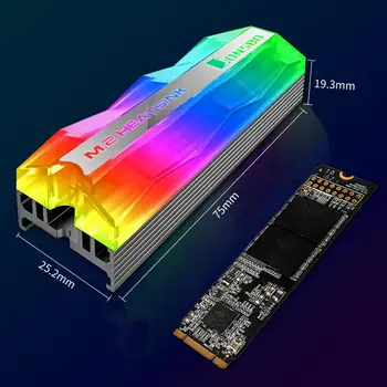 Jonsbo M. 2-2 SSD Heatsink 5V 3Pin ARGB NVME NGFF M. 2 2280 SSD Solid State Cietā Diska Siltuma Izlietne, Radiatoru Vēsāks Thermal Pad