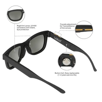 Oriģināls Dizains, Saulesbrilles LCD Polarizētās Lēcas Elektronisko Caurlaidība Mannually Regulējams Optiku, Saules brilles Vintage Frame