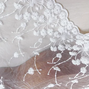 2020high kvalitātes franču mežģīņu auduma baltā ziedu izšuvumu šujmašīnu un piederumi līgavas kāzu apģērbi DIY 3 gadi