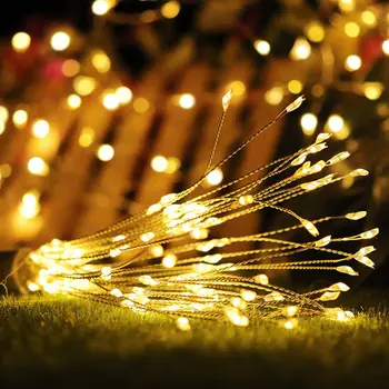 Pārdošanas Uguņošanas LED Apgaismojums Ūdensnecaurlaidīgs Vara Vadu Sloksnes String Gaismas Kāzu Dekorēšana LED Pasaku Gaismas Ziemassvētku Gaismas 30