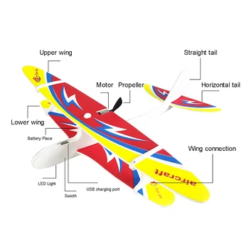 USB Putas Roku Mest Lidmašīnas Āra Uzsākt Planieris DIY Plaknes Bērniem Dāvanu Rotaļlietas