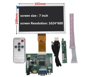 7 collu LCD Ekrāns Displeja Monitors ar Tālvadības Vadītāja Kontroles padomes 2AV HDMI VGA Aveņu Pi Banānu/Apelsīnu Pi mini dators