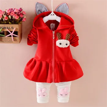 Bibicola Baby Girl Apģērbu Komplekti Pavasara Rudens Karikatūra Trušu Hoodies+bikses 2gab Ziemassvētku Apģērbs Bērniem Jaundzimušo Bērnu Drēbes, Uzvalki
