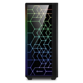 Sharkoon LIT 100 RGB led Gaming case black (ATX, rūdīts stikls, RGB ventilators 1x120 mm + 1x120 mm, 2xUSB 3.0, 1xUSB 2.0, audio)